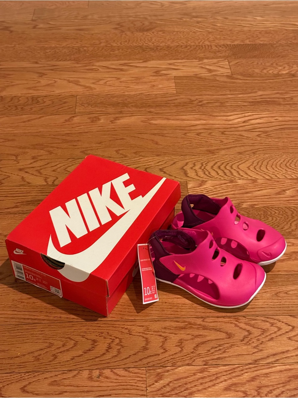 Nike Kids Pink and Purple Slip-On Water Sandals